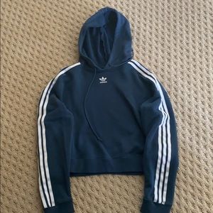 dark blue Adidas cropped hoodie